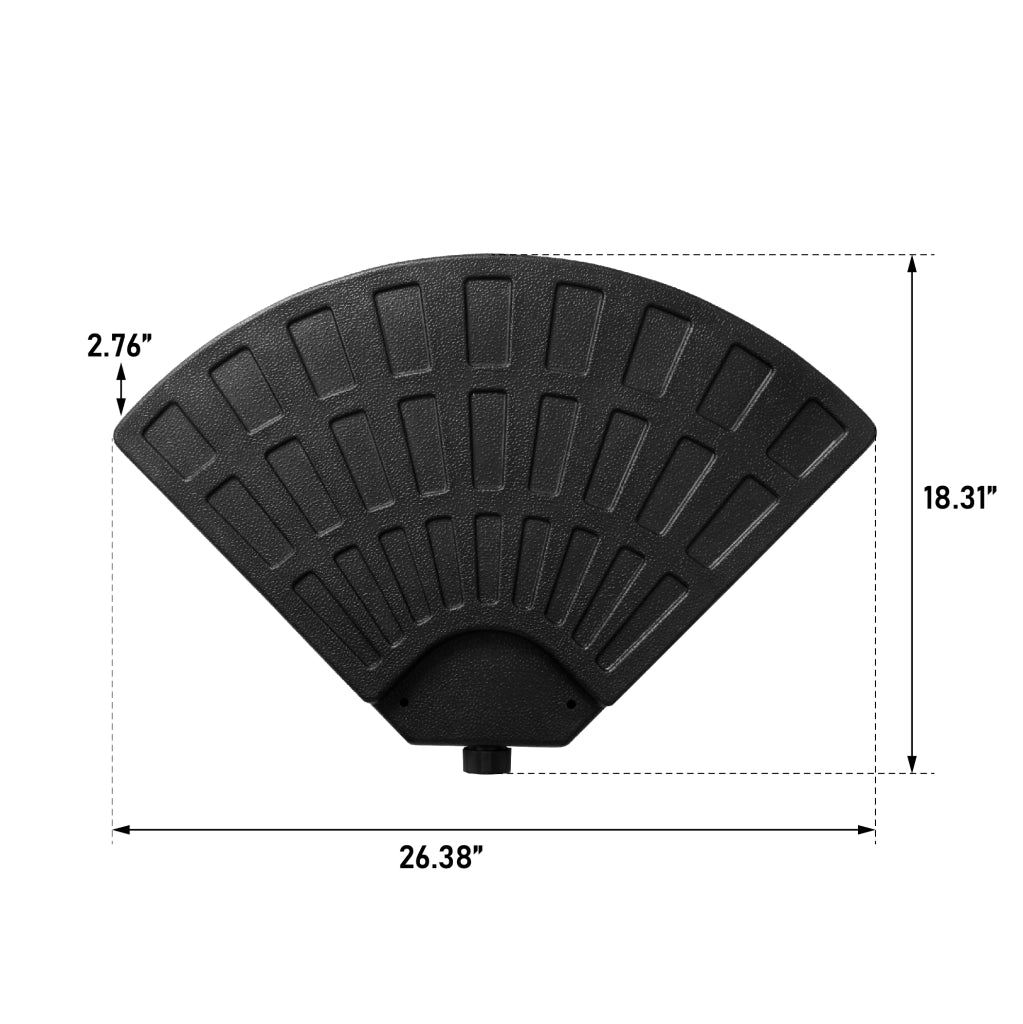 Base per Ombrellone Quadrata a 4 Piastre in Plastica PE Resistente per Ombrelloni da Giardino