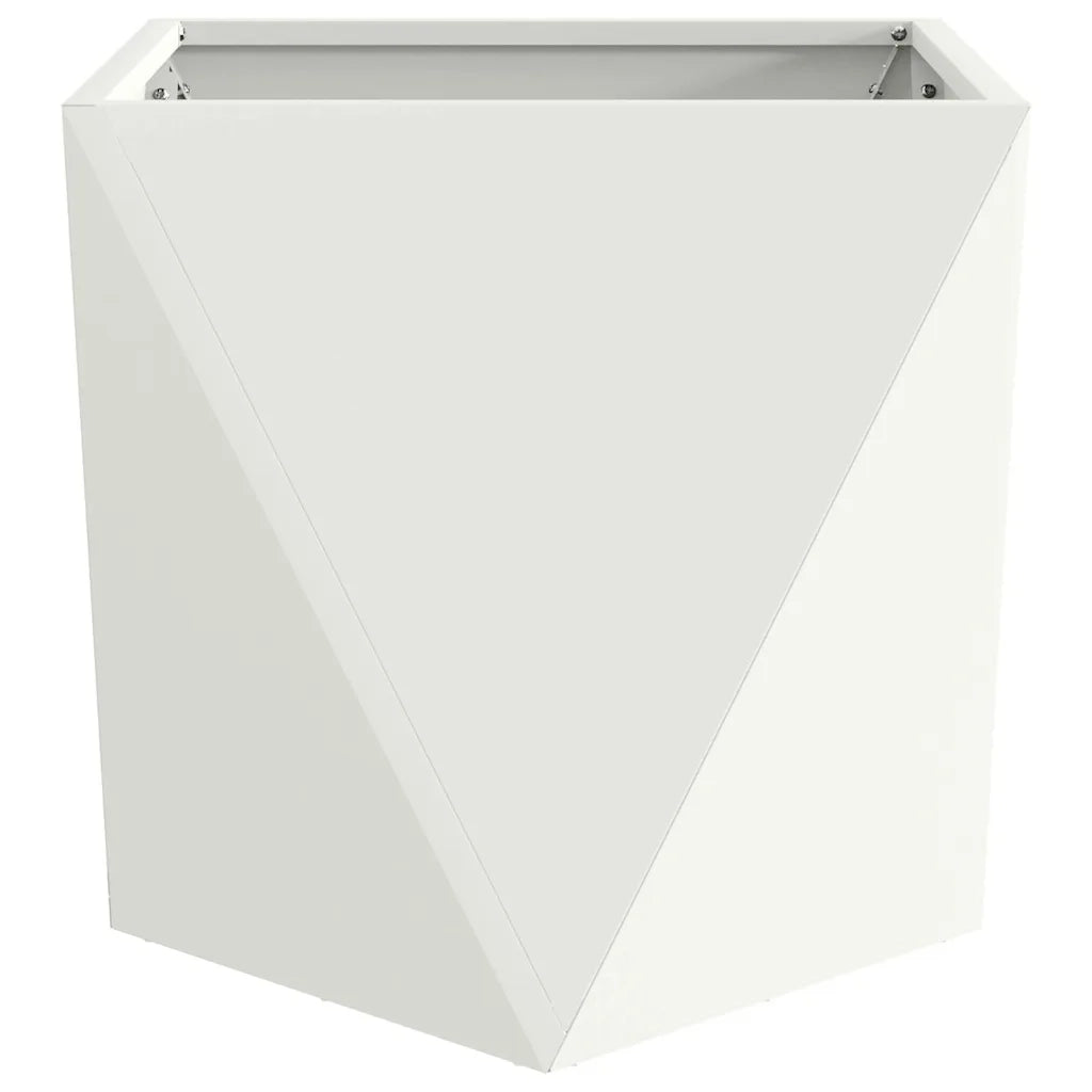 Fioriera 2 pcs Bianco 50 x 50 x 50 cm Acciaio 883839