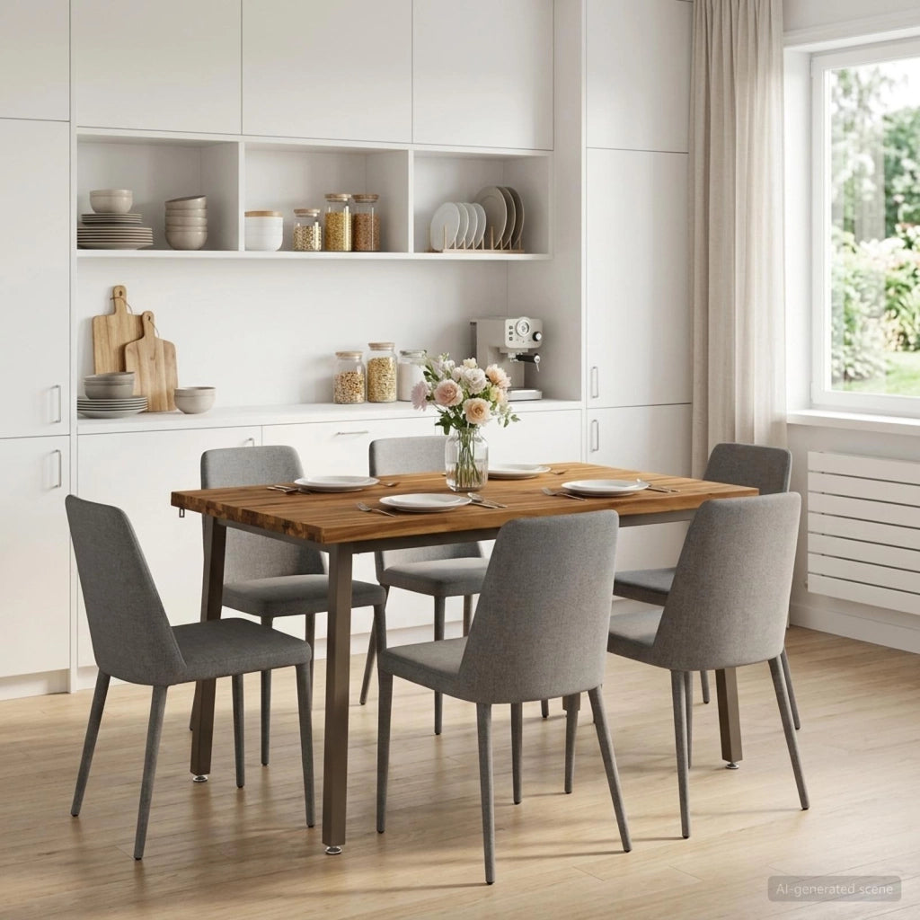110 x 55 x 75 cm Legno di Acacia Massello Naturale e Caffè 937477