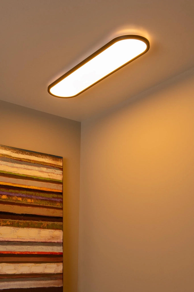 Plafoniera LED ovale nera dimmerabile Lucide ELLY