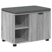 Panca per ingresso con cuscino Sonoma grigia 60 x 38 x 46 cm