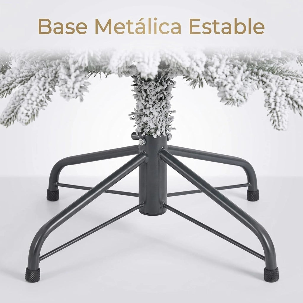 Albero di Natale Innevato 230cm con Rami Folti Realistici PE e PVC e Supporto in Metallo