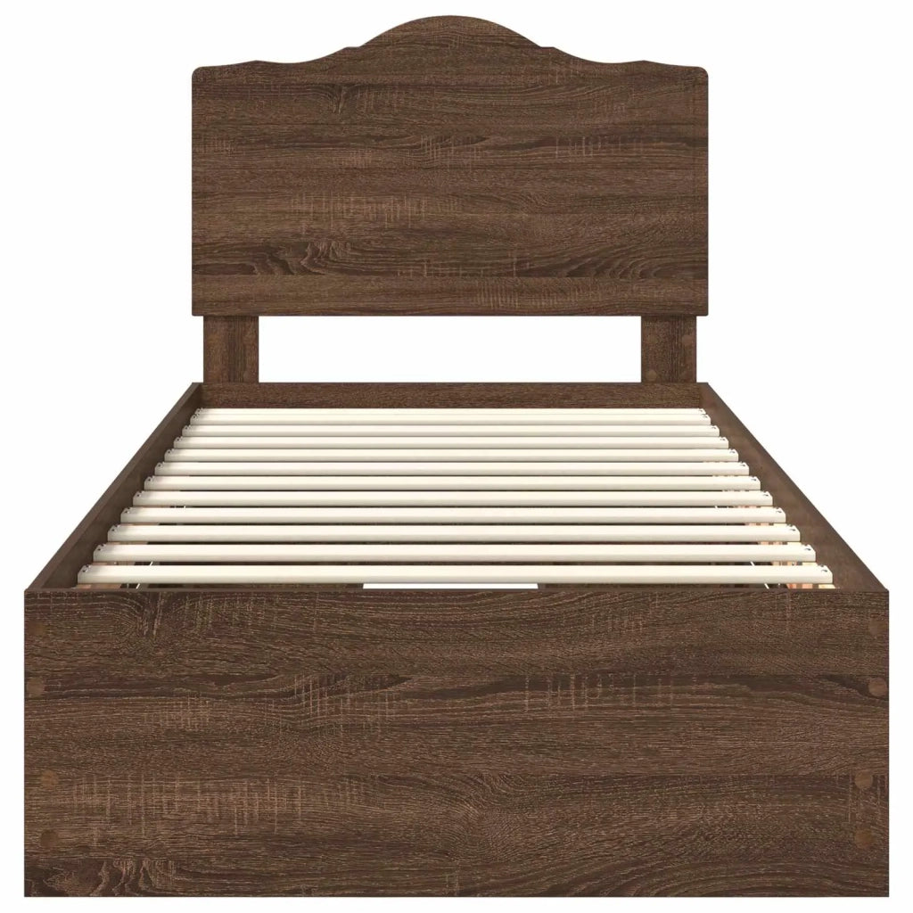 Letto singolo | Letto per adulti | Struttura del letto con cassetto Quercia marrone 100 x 200 cm