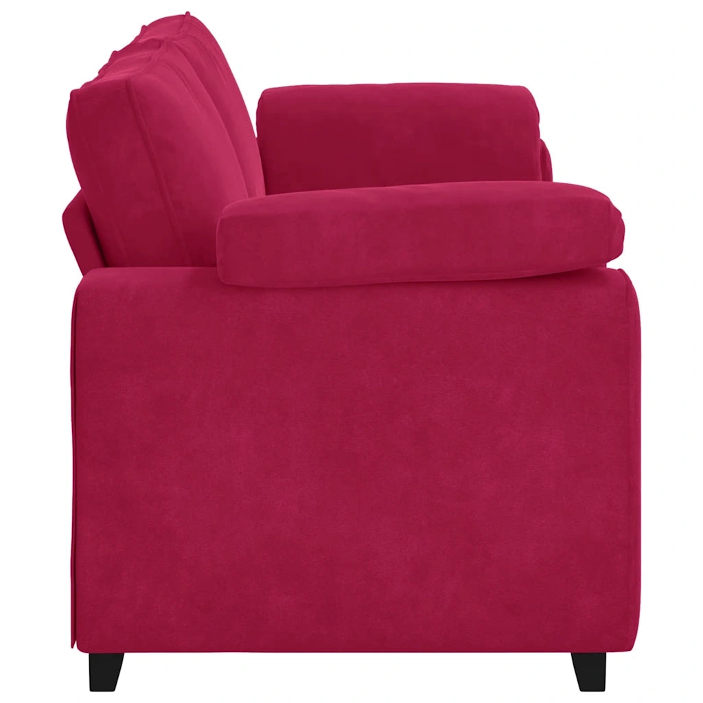 Divano a 3 Posti-Sofa 3 Posti Rosso Vino 178 cm in Velluto