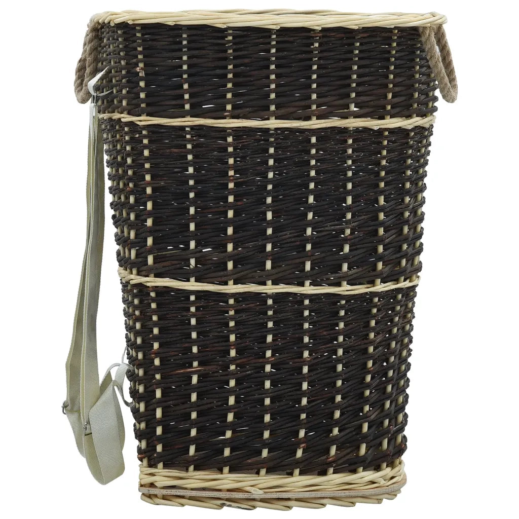Cesta per Legna con Spallacci 57x51x69cm Salice Naturale 286975