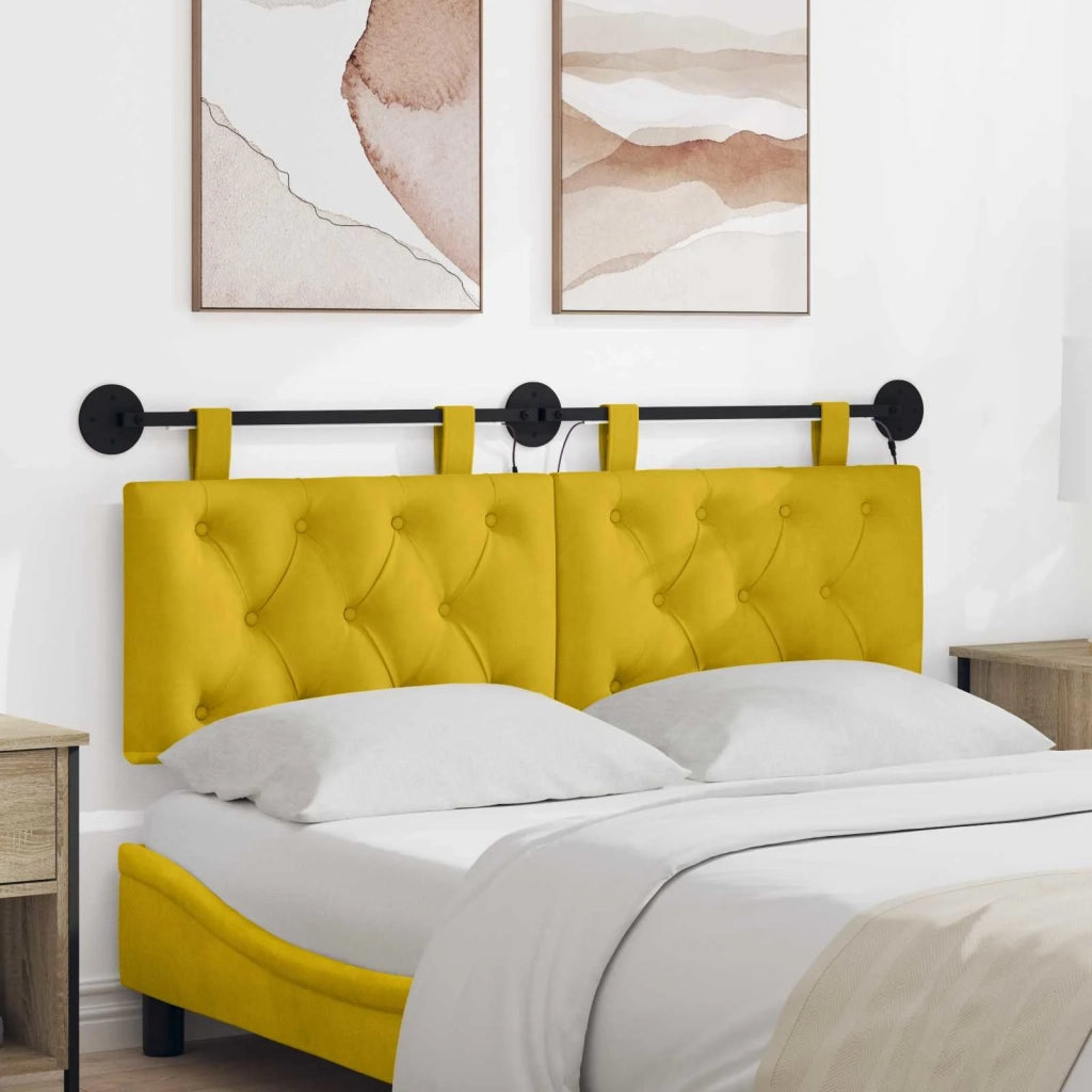 Testiera | Testata sospesa Con luce LED Giallo Velluto