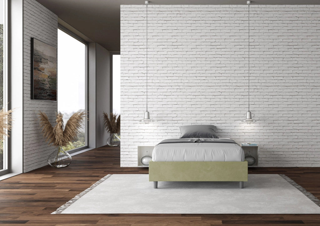 Letto Matrimoniale Francese Sommier 150x200 cm con Rete Azelia Tè Verde