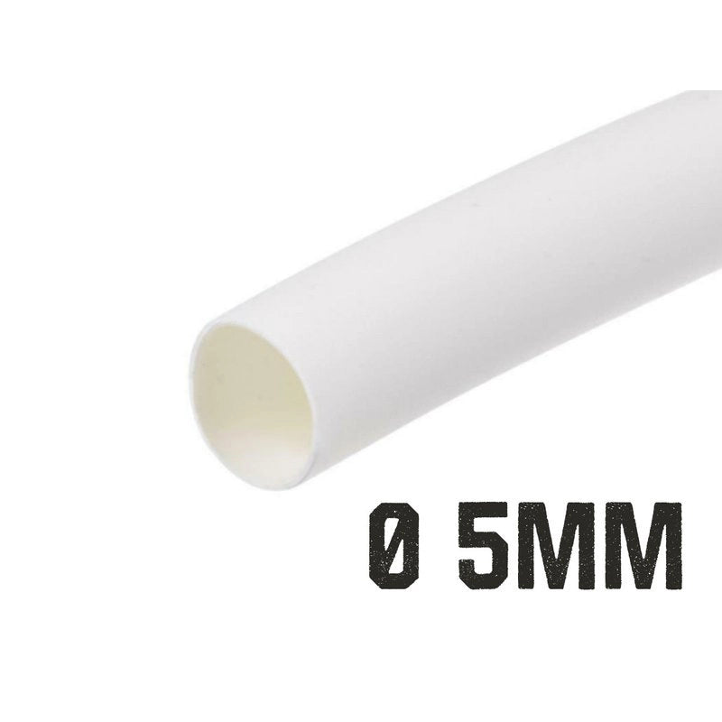 1 Metro Tubo Guaina Termorestringente Diametro 5mm Colore Bianco