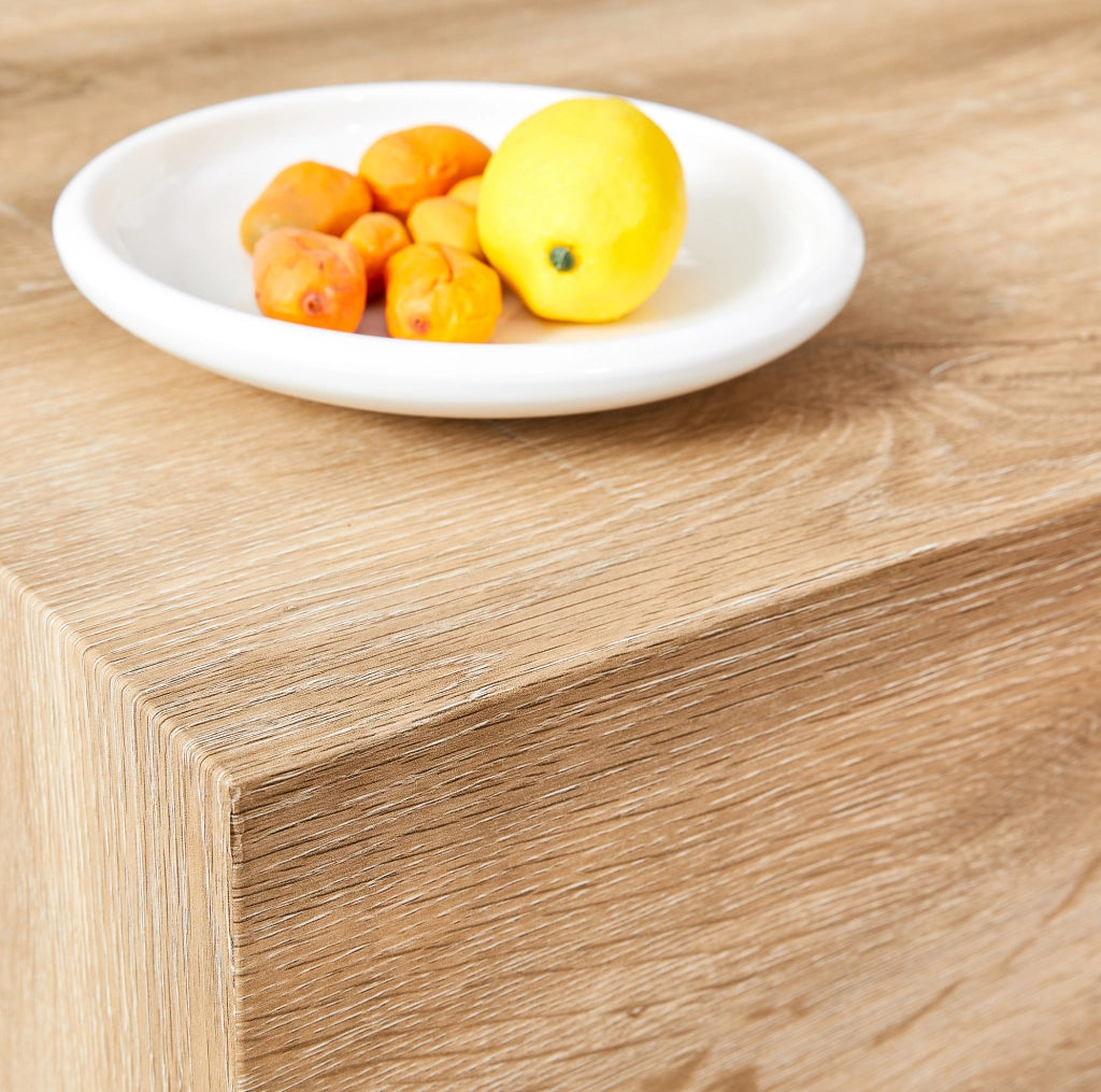 Tavolino Rettangolare in MDF con Effetto Venatura Legno 90x50x30 cm, Design Minimalista, Piedini Antiscivolo