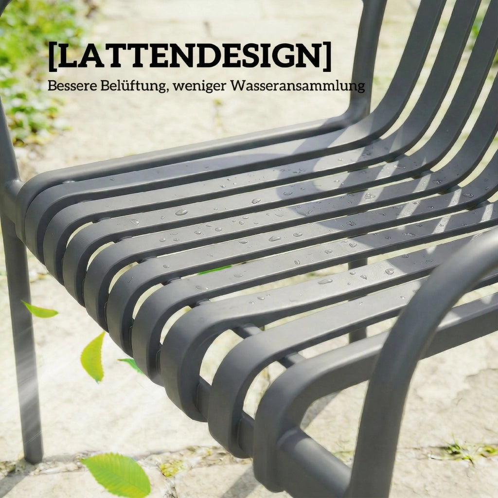 Set sedie da giardino impilabili ¨C Minimal ¨C grigio scuro 4 pezzi