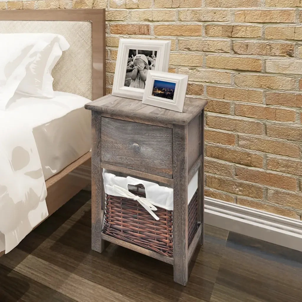 Set di 2 Comodini | Armadio da Notte | Mobiletto da notte da Notte Set in Legno Marrone