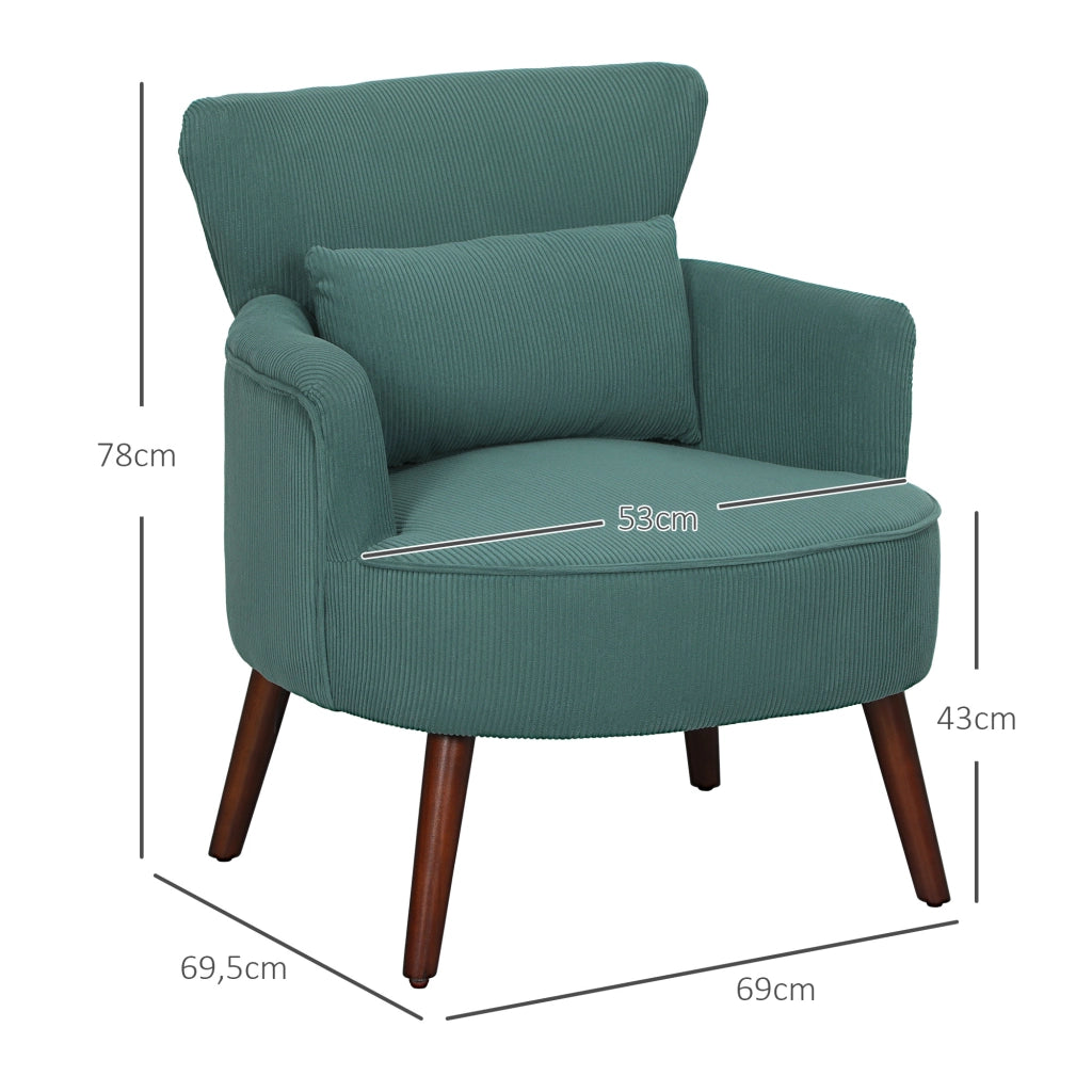 Poltrona Moderna Girevole Imbottita con Poggiapiedi e Cuscino Lombo ¨C Minimal ¨C Verde Scuro
