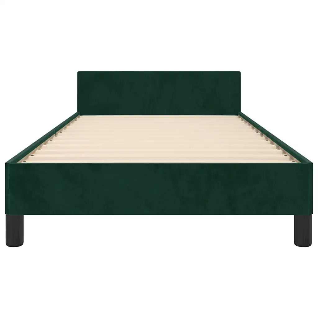 Letto singolo | Letto per adulti | Giroletto senza Materasso Verde Scuro 80x200 cm in Velluto