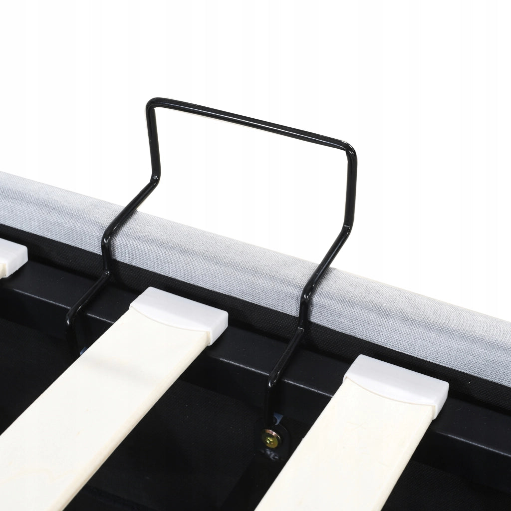Letto singolo per bambini - Xylo - 90x200 - Grigio - Stelaio idraulico