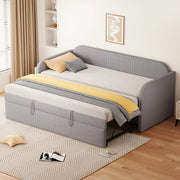 letto imbottito lino grigio chiaro 90 x 190 cm