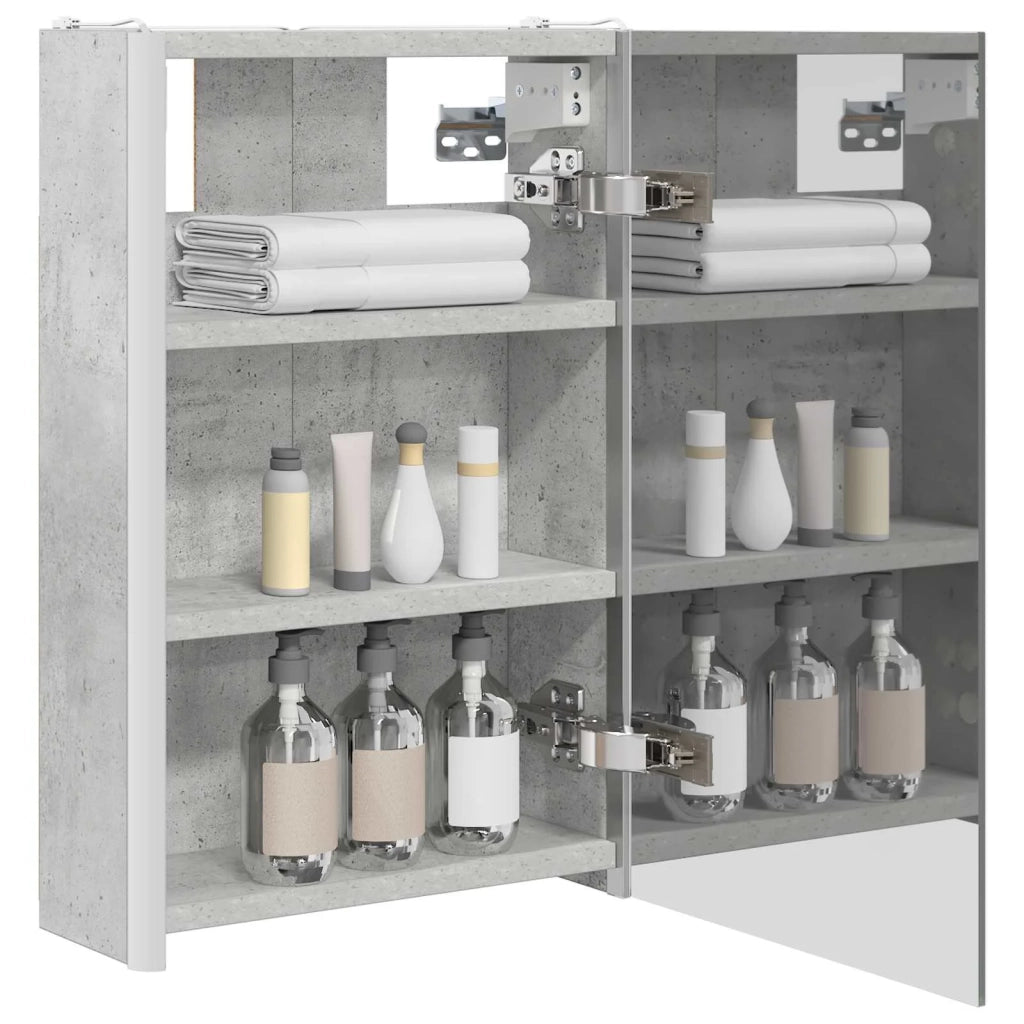 Mobiletto per specchio da bagno Grigio cemento 889218