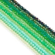 10 rondelle in cristallo opacato a facciata liscia verde per spaziatori di collana in bulk per gioielleria artigianale