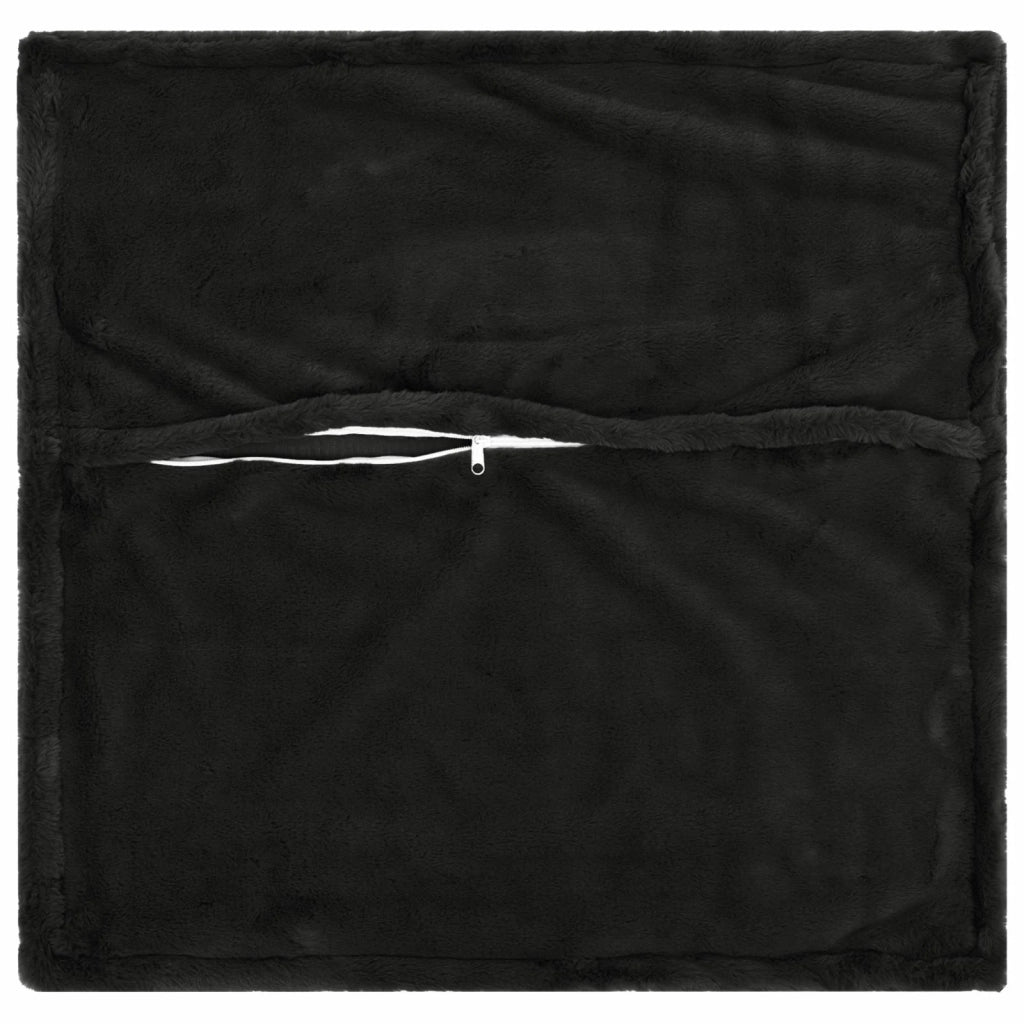 Federa 2 pz HOUTEN Nero 40 x 40 cm Pelliccia di Coniglio Finta 917086