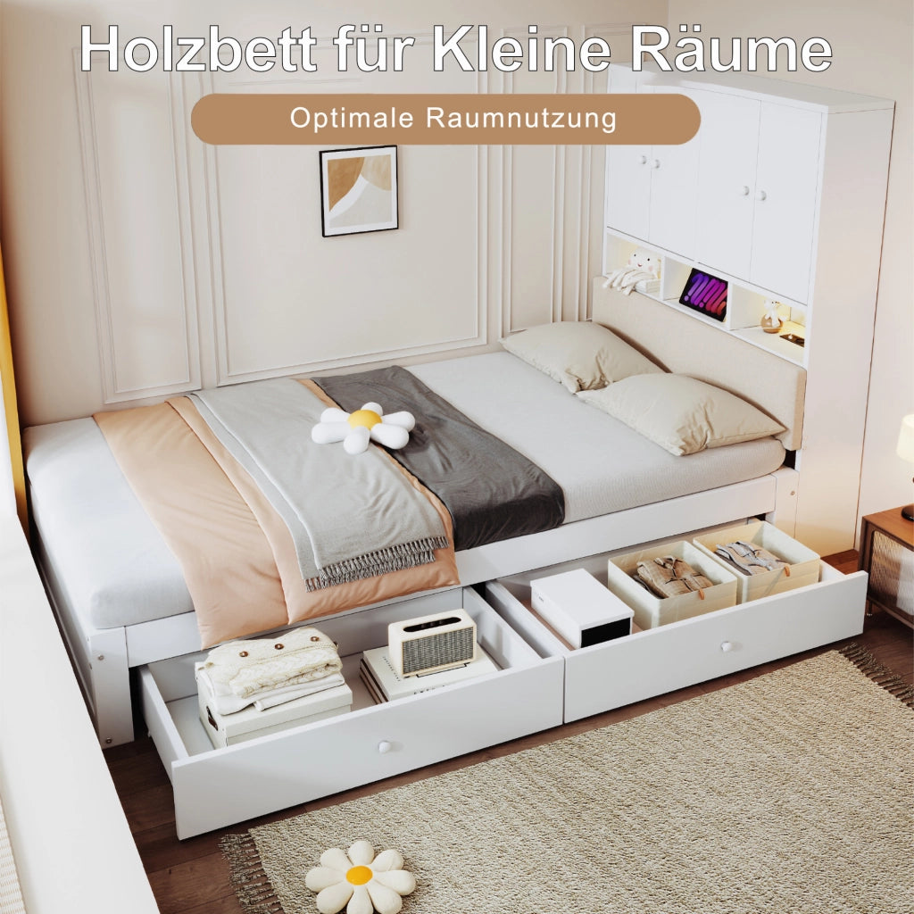 letto in legno bianco 90 x 200 cm