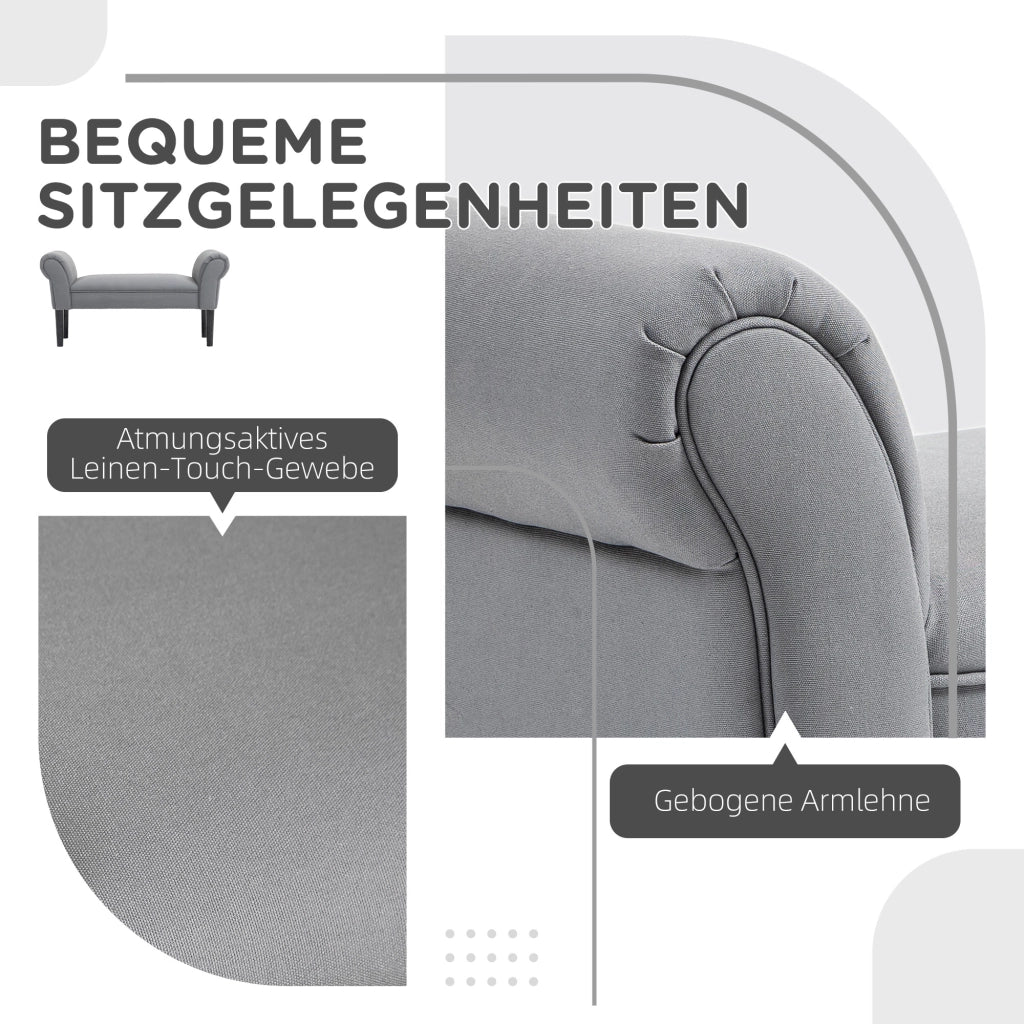 Panca letto imbottita ¨C Minimal ¨C Grigio 102x36x51 cm