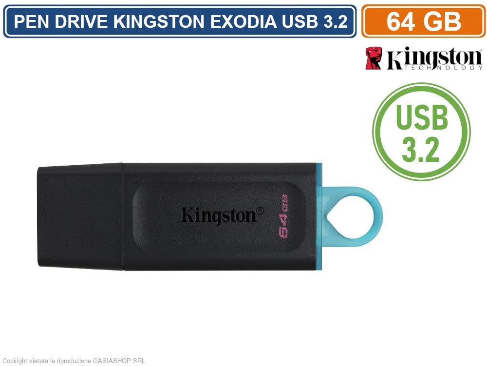 PEN DRIVE KINGSTON DTX/64GB USB 3.2 DATA TRAVELER 64GB PENNETTA CHIAVETTA