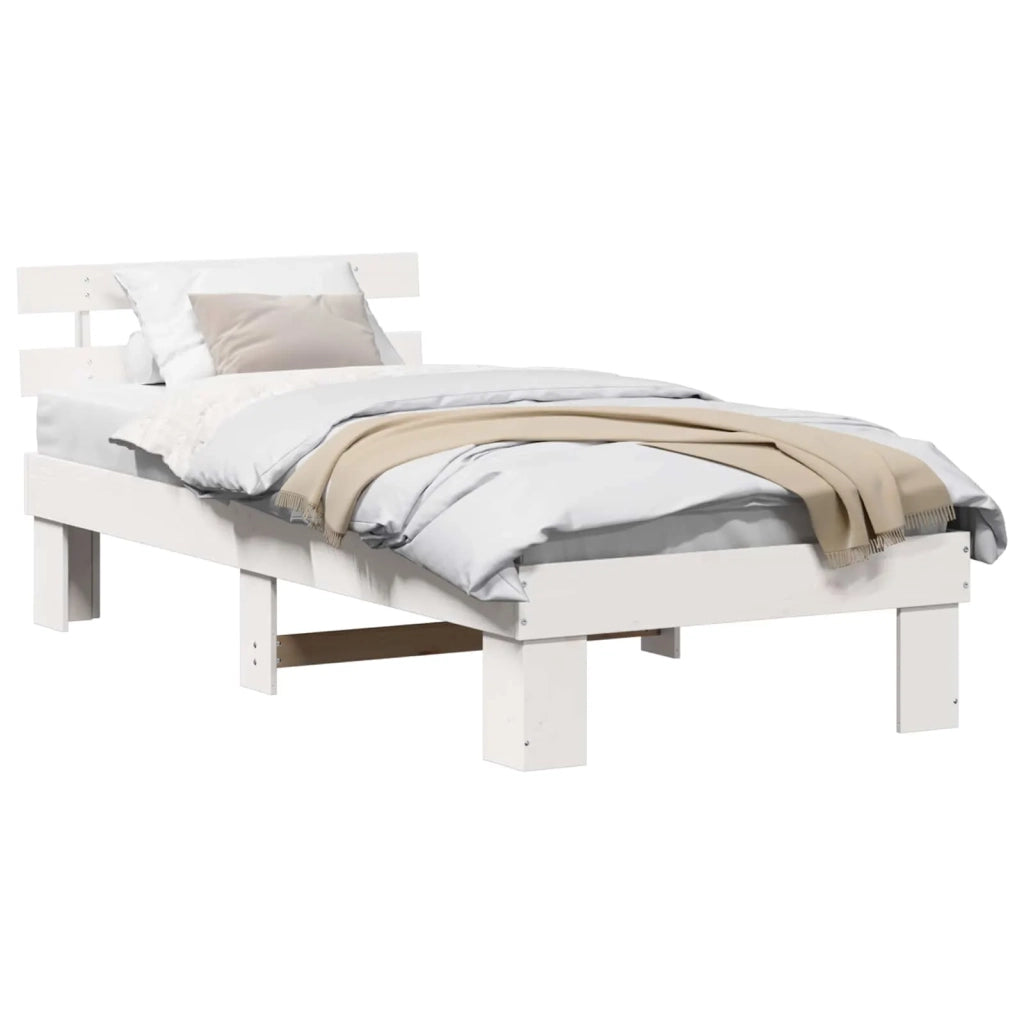 Struttura del letto-Giroletto-Rete del Letto Bianco 90 x 190 cm Pino massello 781627