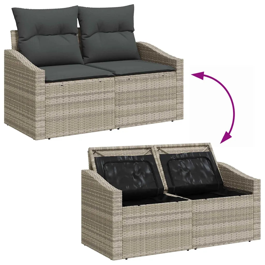 Set Divano da Giardino Grigio chiaro polyrattan 3355561