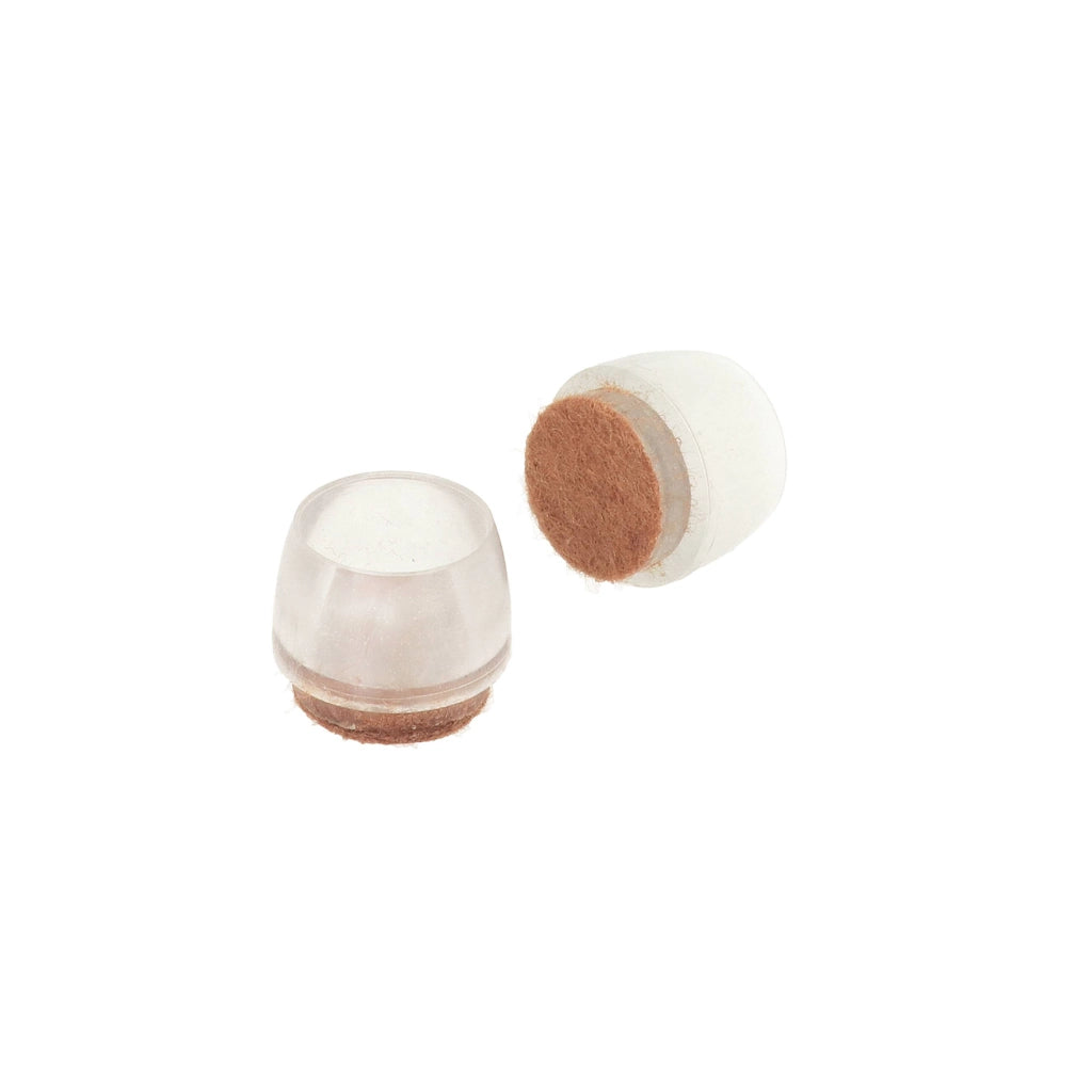 Puntali tondi PVC trasparente con feltro Ø 25 mm. - 4 pz.