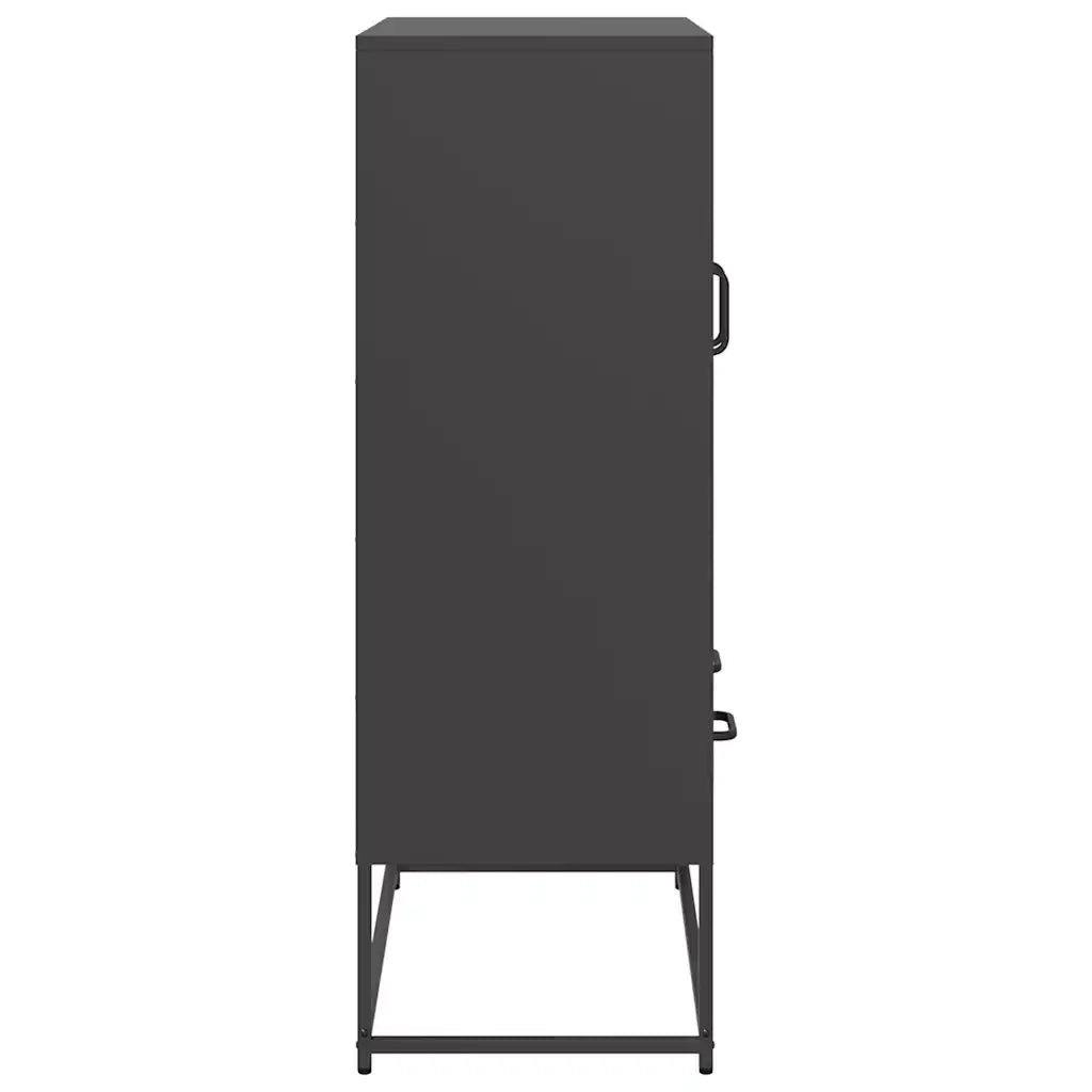 Credenza Nera 68x39x111,5 cm Acciaio