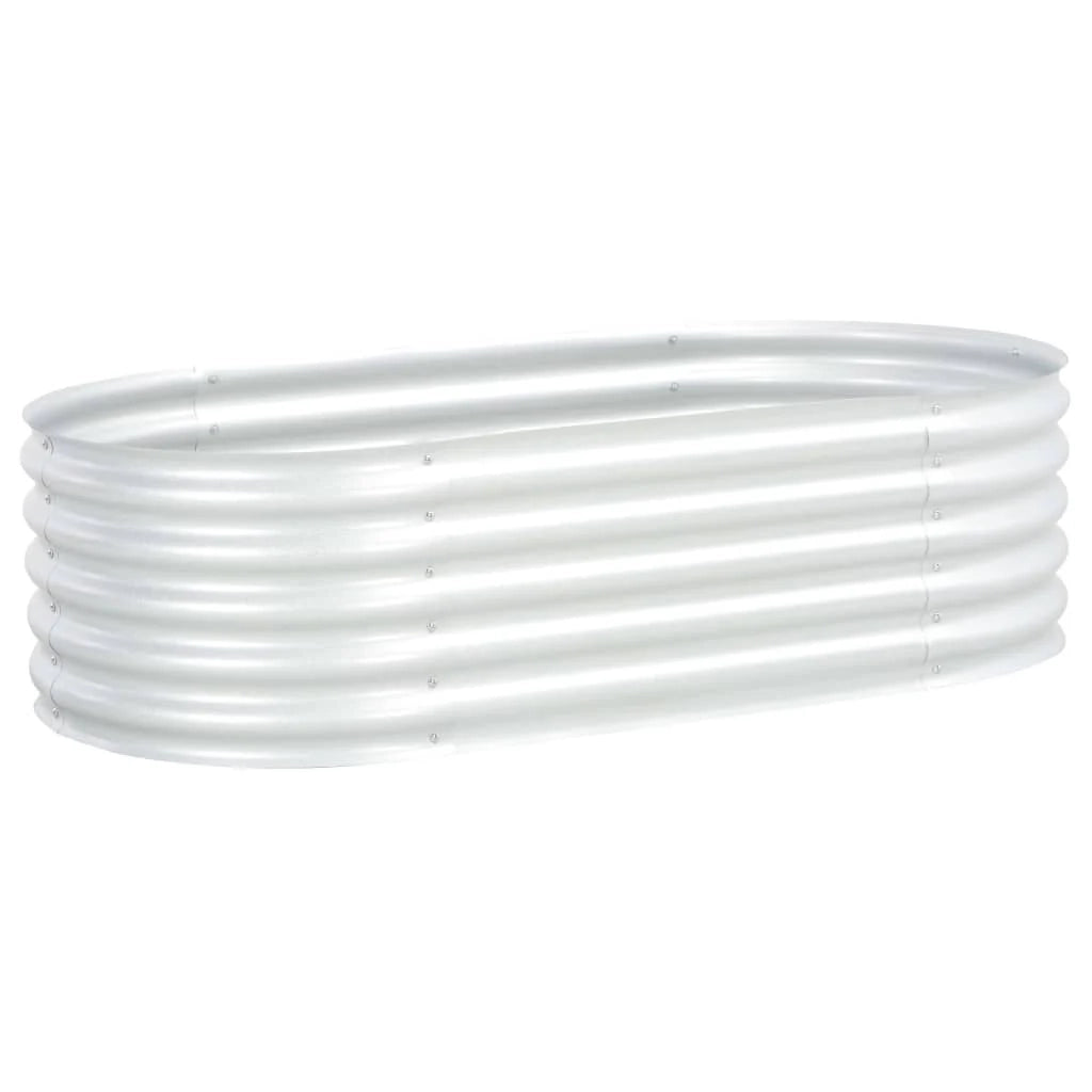 Fioriera rialzata per piante e fiori da giardino 160 x 80 x 44 cm acciaio zincato argento 02_0001004
