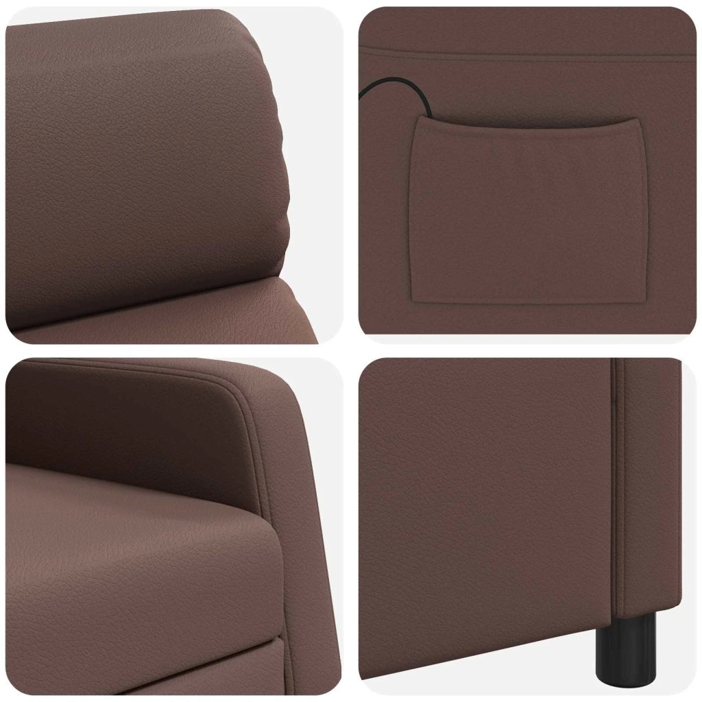 Poltrona Massaggiante Marrone Similpelle 42035091