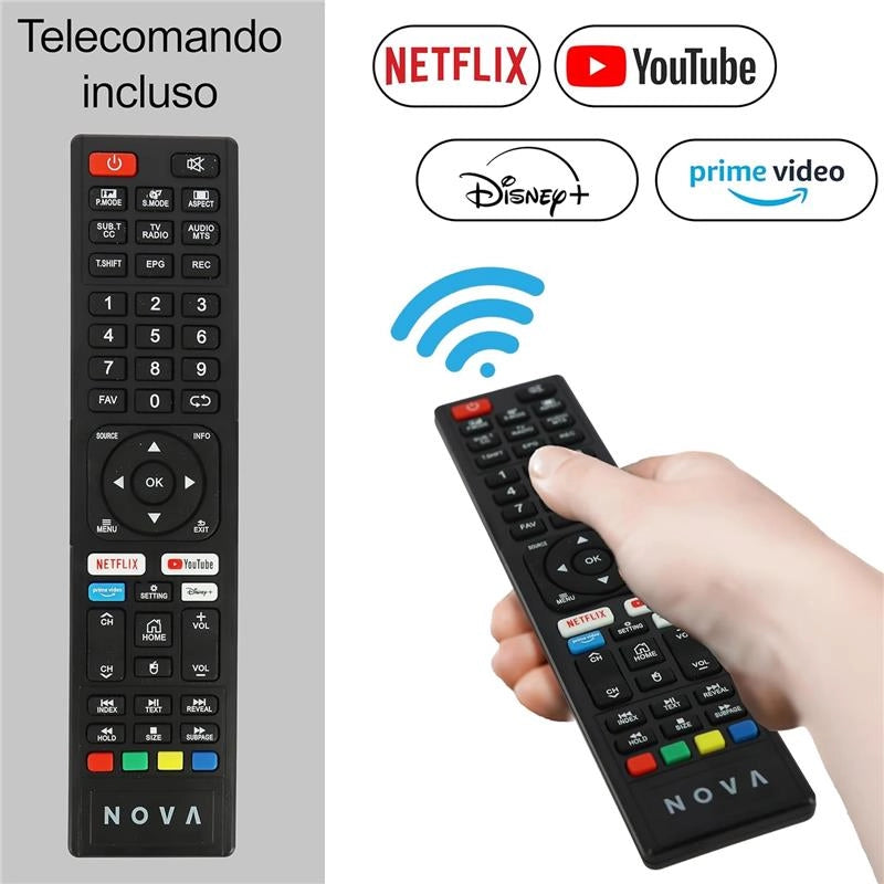 NOVA SMART TV PANEL CLASS A 43 Q-LED CON BLUETOOTH ANDROID 14 USB SUPPORT