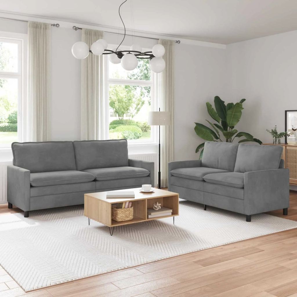 Set di divani 2 pcs Grigio Scuro Velluto 3417146