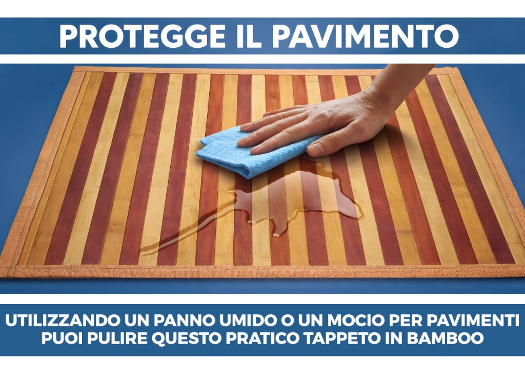 Tappeto Bamboo Degradè In Varie Colorazioni - 50x120 cm - Nero