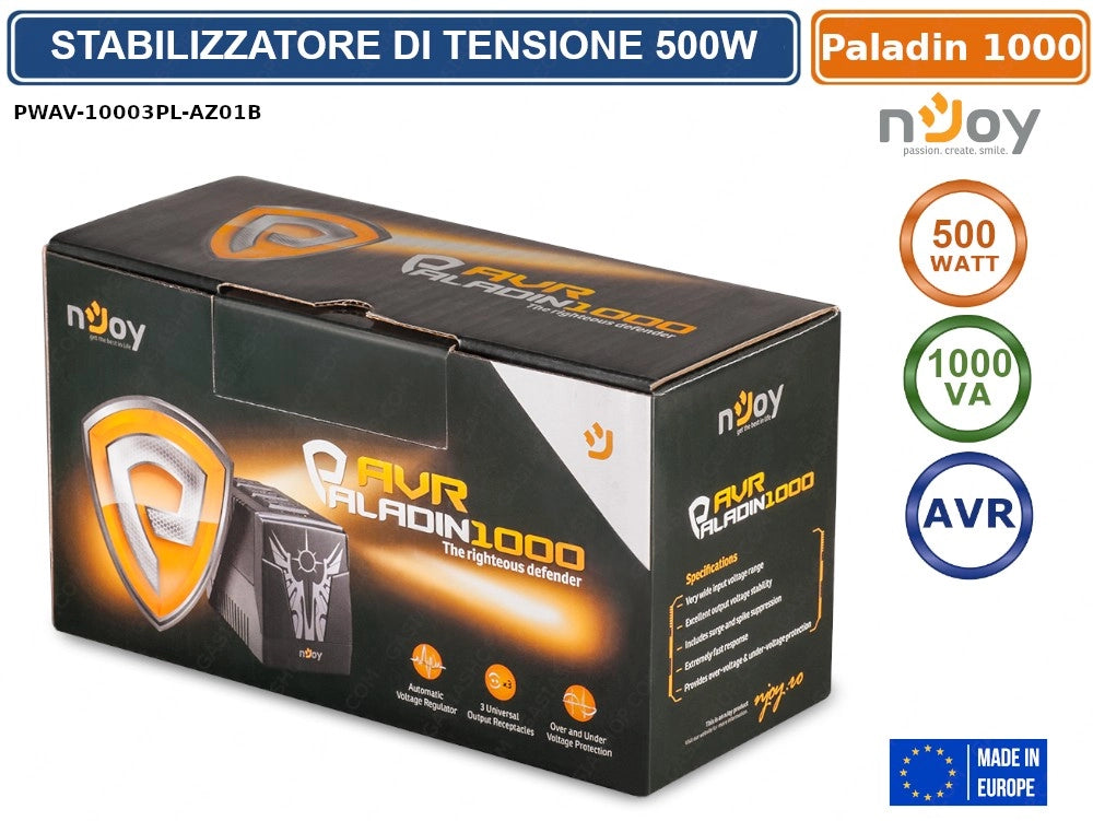STABILIZZATORE DI TENSIONE 1000VA 500 WATT AVR RJ11 IN/OUT