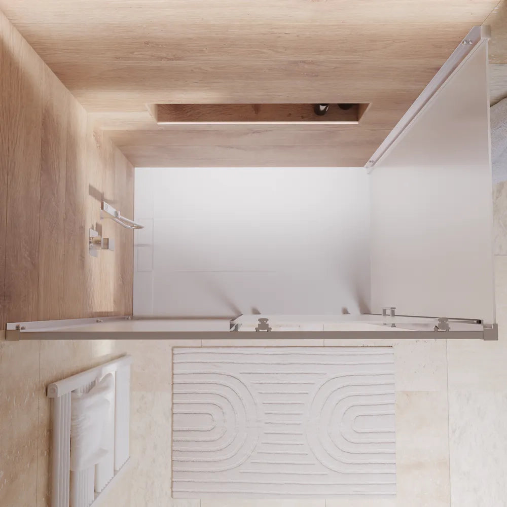 Box doccia cromato 110x90cm vetro 6mm opaco apertura scorrevole h170cm | Sicily
