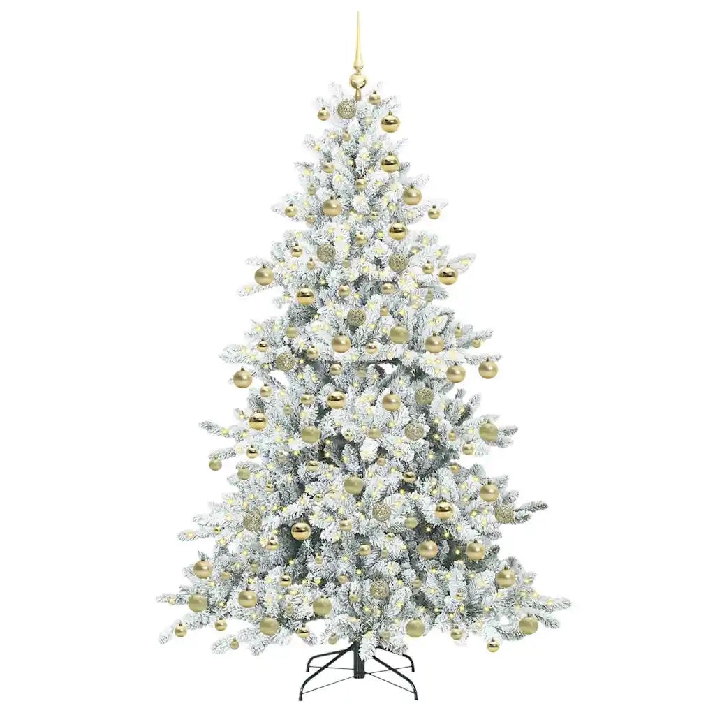 Albero di Natale Artificiale con Rami Pieghevoli Bianco 180 cm 3397722