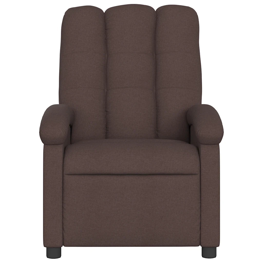 Poltrona | Sedia Relax Elettrica Reclinabile Marrone Scuro in Tessuto
