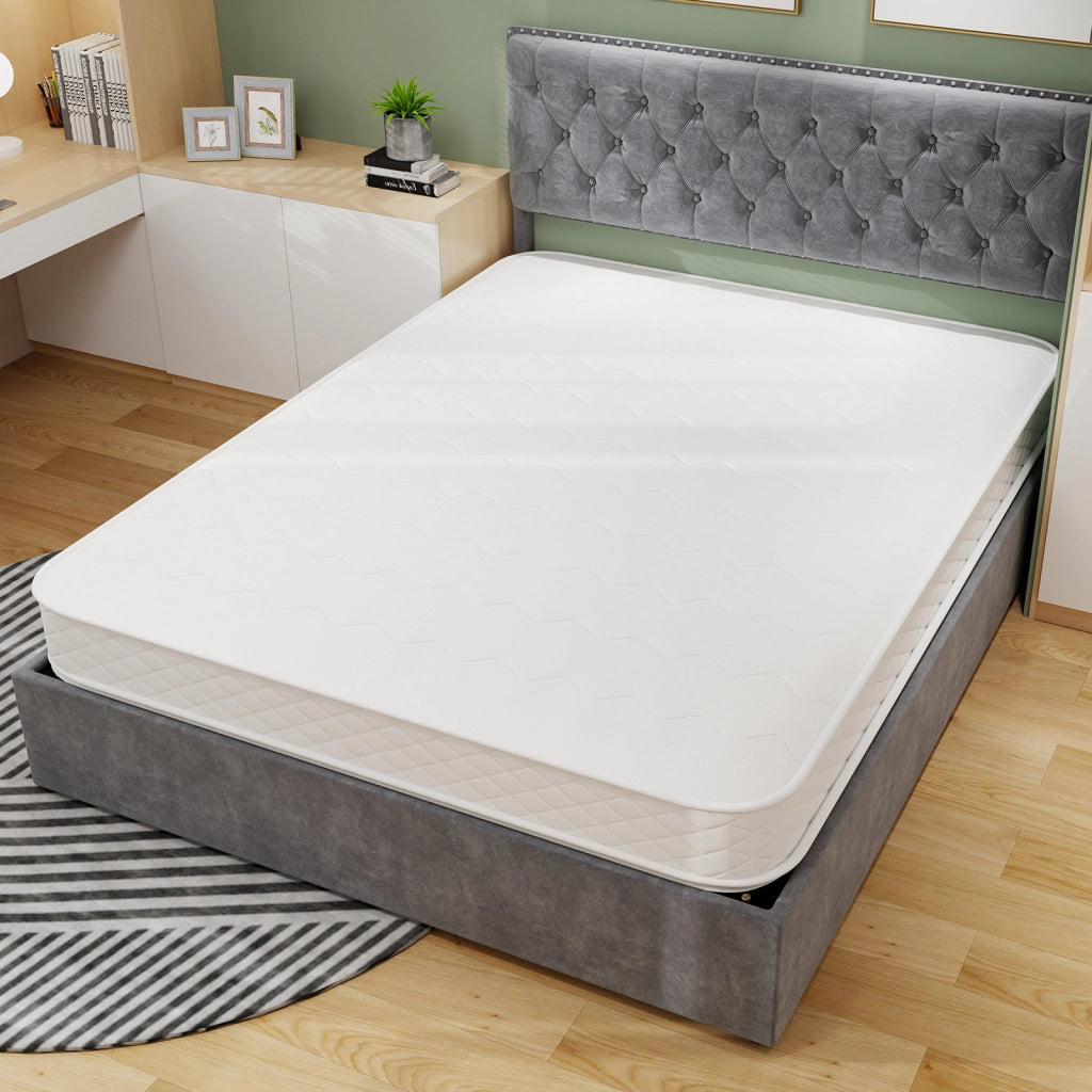 Materasso a molle insacchettate con memory foam, silenzioso e traspirante in tessuto tecnico bianco 160×200×23 cm