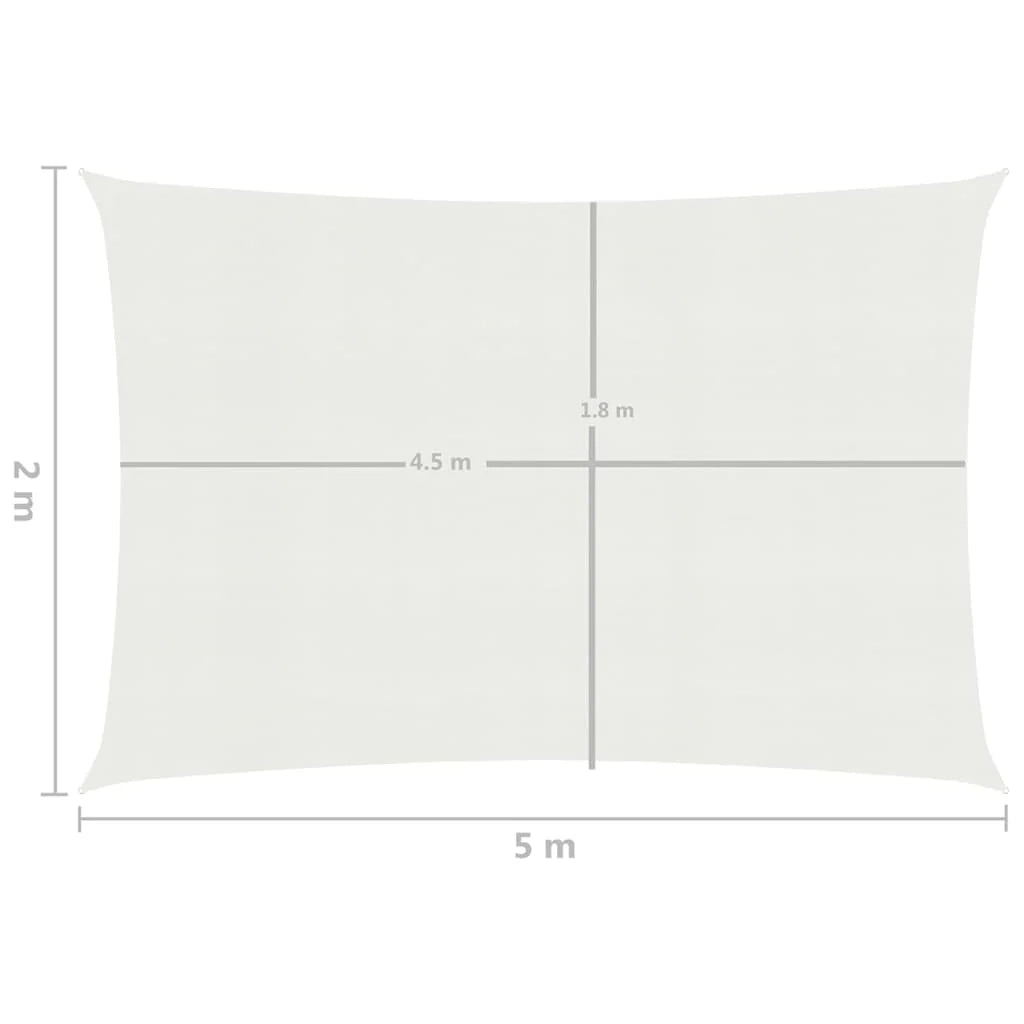 Vela ombreggiante 160 g/m² HDPE 2 x 5 m bianca 02_0009008