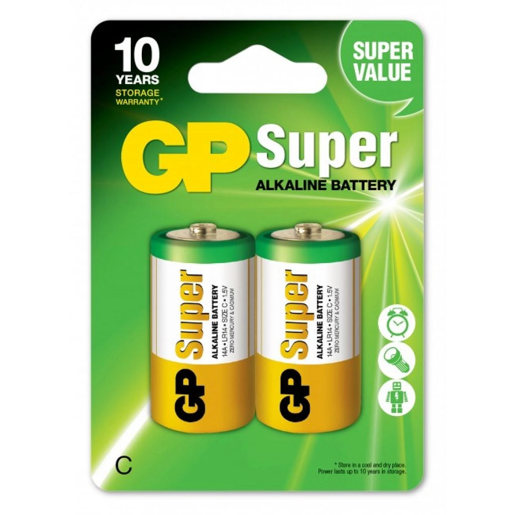 Batteria Super Alcalina 1,5v Mezza Torcia C / 14A-U2 / LR14 (Blister 2 Pezzi)