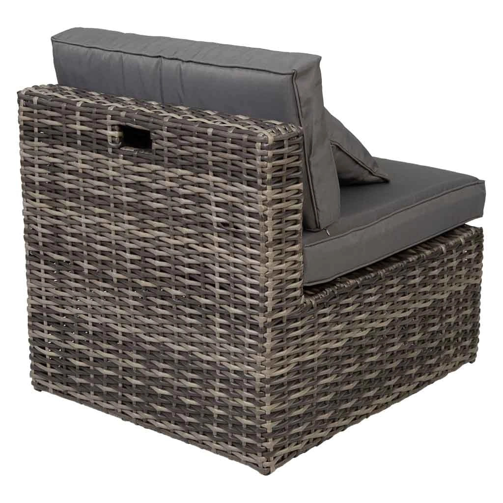 Set tavolo grigio, divano, 2 poltrone e 2 poggiapiedi