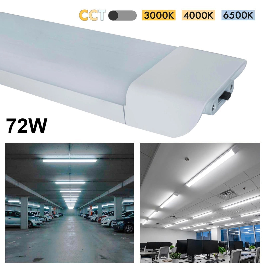 Plafoniera lineare slim moderna LED 72W 150cm lampada CCT 7200lm luce soffitto parete garage officina negozio 230V
