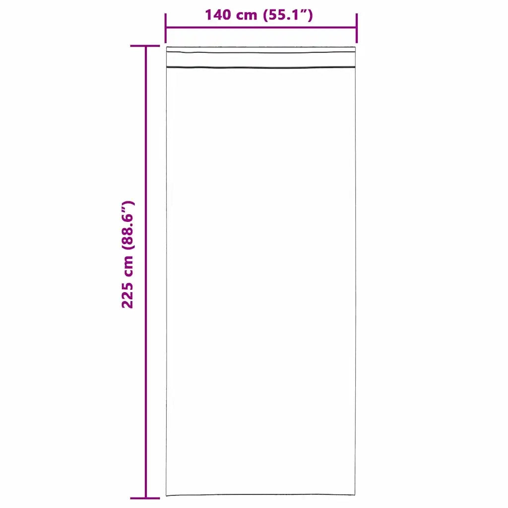 Tende Oscuranti | Tende Blackout 2 pz Nero 140 x 225 cm Velluto