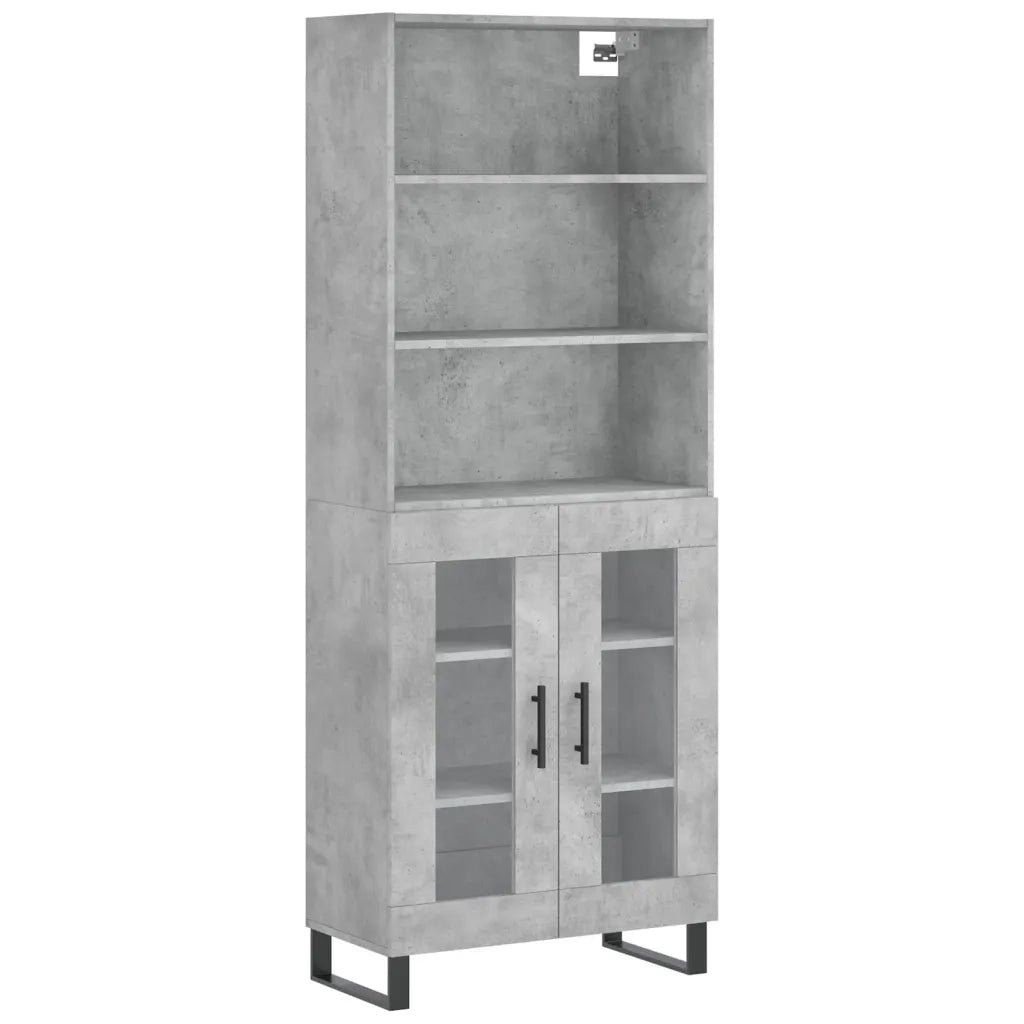 Credenza Grigio Cemento 69,5x34x180 cm in Legno Multistrato 3189345