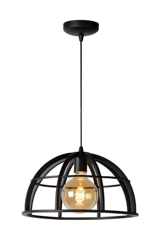 Lampada a sospensione Lucide Dikra Ø40 nera E27 dimmerabile