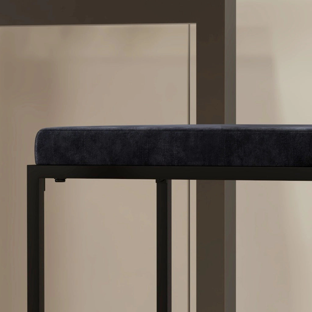 Sgabello da bar ¨C zephmum ¨C nero velluto 74 cm