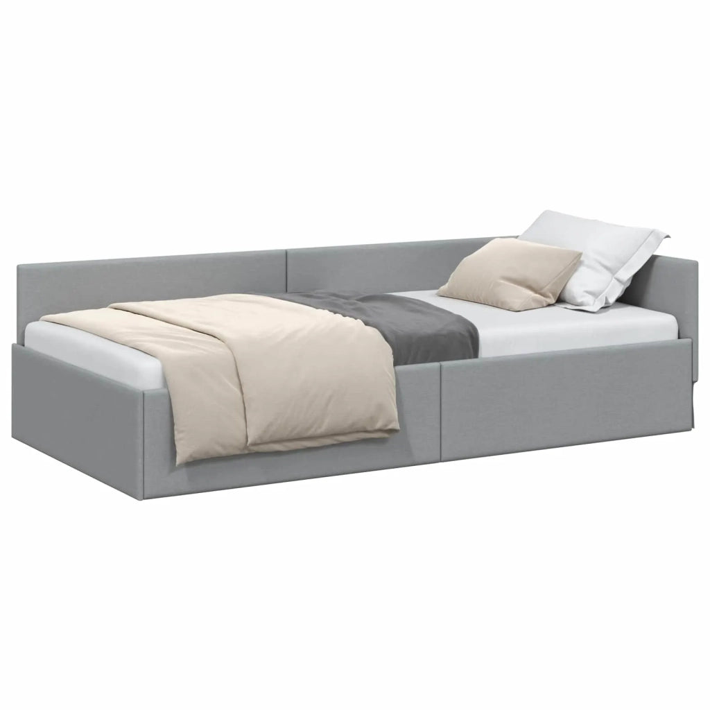 Cornice del letto ad angolo Grigio chiaro 100 cm x 200 cm