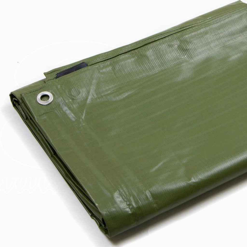 Telo Impermeabile da Esterno Verde (6mt x 8mt) - 300 g/m² Telone con Occhielli Rinforzati, Resistente ai Raggi UV e agli Strappi, per Barche, Legna, Piscine, Mobili da Giardino, Auto