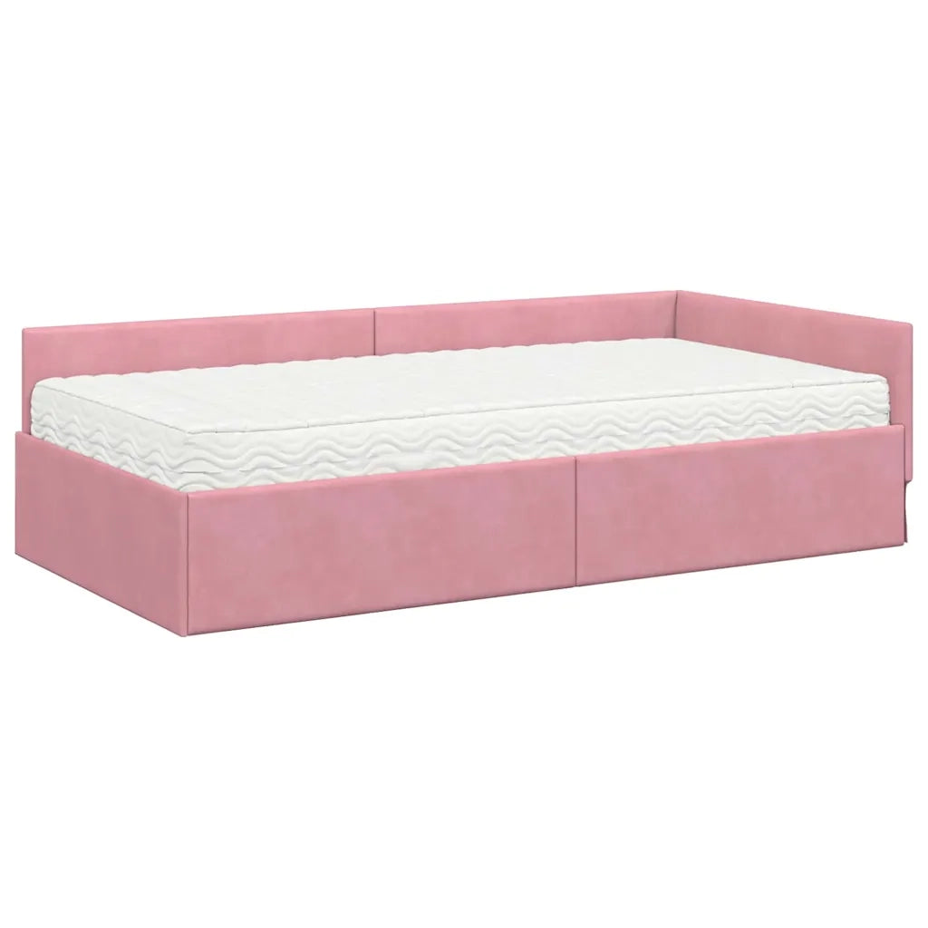 Struttura Letto Angolare con Materasso 2 pcs Grigio Velluto 3393637